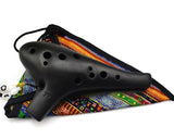 Handcrafted 12 Holes Alto C Ocarina - Black