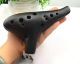 Handcrafted 12 Holes Alto C Ocarina - Black