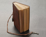 Leather Cover Key Blank Pages Journal Diary Notebook - Brown