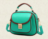 Vintage PU Leather Crossbody Satchel Bag - Green