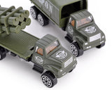 Set of 4 1:64 Military Vehicles Alloy Toy Car Model