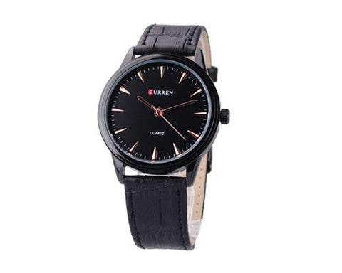 CURREN Analog Round Dial PU Leather Men Wrist Watch