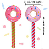 Inflatable Candy 33 Inch Inflatable Donut Lollipops Set of 4 Candy Themed Birthday Decorations Pool Party Prop