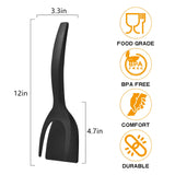 Egg Flipper Spatula 2 in 1 Grip and Flip Tongs