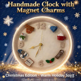 Magnetic Seasonal Wall Clock 8in Battery Operated