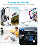 Retractable 3 in 1 Charging Cable 2Pack 4ft Black