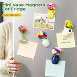 Fridge Magnets Mini Ceramic Vases 8 Pack