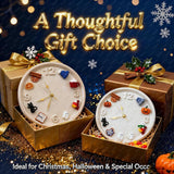 Magnetic Seasonal Wall Clock 8in Battery Operated