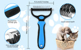 Undercoat Rake for Dogs and Metal Dog Comb Dog Grooming Brush Cat Deshedder Double Sided Pets Deshedding Tool