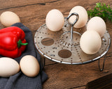 Egg Steamer Rack 304 Stainless Steel Foldable Steamer Trays with Removable Handle for Pressure Cooker, Boiling Pot, Wok