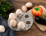 Egg Steamer Rack 304 Stainless Steel Foldable Steamer Trays with Removable Handle for Pressure Cooker, Boiling Pot, Wok
