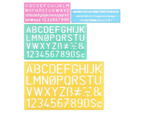 Plastic Alphabet and Number Stencils Set of 4 - Blue