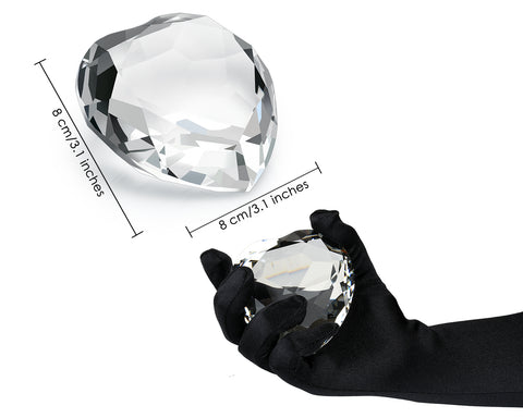 Heart Crystal Paperweight 8cm Diamond Props for Nail Pictures