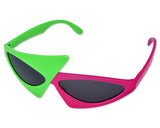 80s Glasses Pink and Green Party Sunglasses