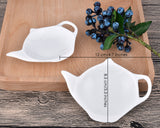 Teapot Shaped Teabag Holder Set of 4