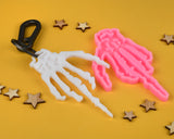 Skeleton Hand Mold Middle Finger Keychain DIY Halloween Silicone Mold for Resin