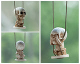 Car Ornament Set of 2 Skull Swing Goth Decor Fun Halloween Decorations