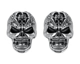 Skull Car Vent Clip 2 Pieces Silver Alloy Punk Car Essential Oil Diffuser Vent Clip Halloween Car Interior Decor