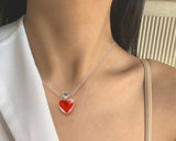 Vial Necklace Heart Shaped Perfume Bottle Pendant Blood Vial Necklace for Liquid Memorial Jewelry for Ashes Glass Keepsake Urn Necklace for Women