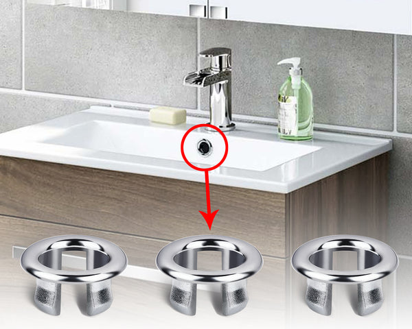 Sink Overflow Ring 8 Pieces Bathroom Sink Overflow Trim Ring for 22-23 mm Drain