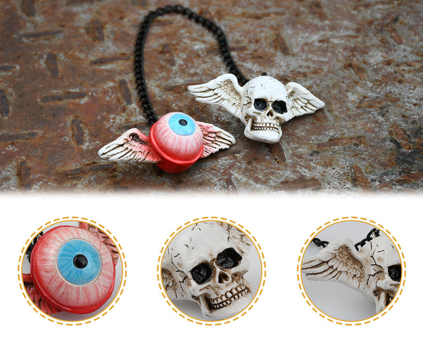 Rear View Mirror Accessories Car Hanging Ornament Skull Eyeball Goth Decor Fun H