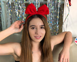 TressArm Red Bow Hair Band Headband Headdress, Hair Accessories for Party and Cosplay