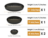 Tart Pans with Removable Bottoms Set of 4 Non-stick Round Baking Pan - 11 Inch Fruit Tart Pan, 9 Inch Pie Pan, and 2 Pieces 4 Inch Mini Quiche Pans