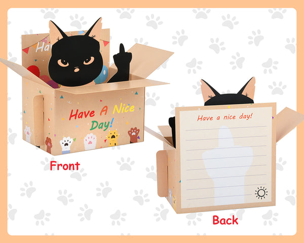 Middle Finger Cat Birthday Card 3D Pop Up Black Cat Birthday Card Funny Adult Bi
