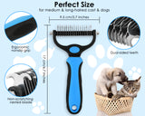 Undercoat Rake for Dogs and Metal Dog Comb Dog Grooming Brush Cat Deshedder Double Sided Pets Deshedding Tool