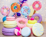 Inflatable Candy 33 Inch Inflatable Donut Lollipops Set of 4 Candy Themed Birthday Decorations Pool Party Prop