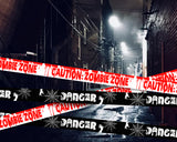 Halloween Caution Tape Set of 3 - Danger, Zombie Zone and Enter If You Dare Yellow Caution Tape Decorations for Door