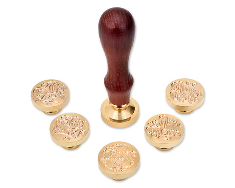 Wax Seal Stamp Set with Wooden Handle