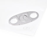 Double Guillotine Stainless Steel Cigar Cutter - Silver