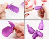 Nail Polish Removal Clips with Scraper 20 Pieces Nail Sock Off Clips