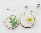 Mini Wood Embroidery Hoops Set of 7 Craft Accessories Wooden Frames