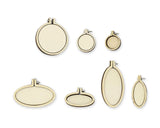 Mini Wood Embroidery Hoops Set of 7 Craft Accessories Wooden Frames