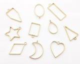 Open Bezels for Resin 30 Pieces Alloy Geometric Shapes Bezel Pendant