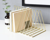 Magazine Holders 9 Slot Triangle Shape Iron Book Stands