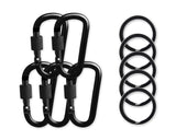 Locking Carabiners Set of 5 Carabiner Clips with Key Rings