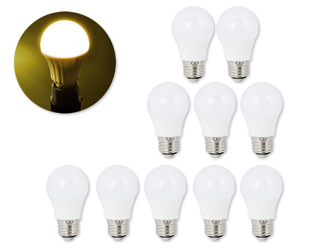 10 Pcs E27 LED Light Bulb 2835SMD 3000K - Warm White