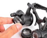 LED Embedded Jewelry Magnifier Glasses Loupe with 10x/20x Lens