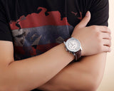 Megir Chronograph Date Display Leather Men's Wrist Watch 2009 - Brown