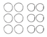 100 pieces 2cm and 2.5cm Metal Binder Rings