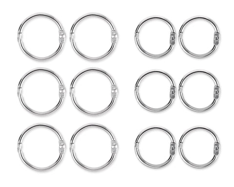 100 pieces 2cm and 2.5cm Metal Binder Rings