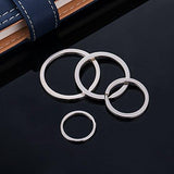 Round Flat Key Chain Rings Set of 40 - Silver