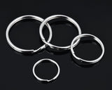 Round Split Key Chain Rings Set of 40 - Silver