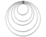 DS. DISTINCTIVE STYLE Metal Hoops Set of 10 Craft Rings Metal Rings for Dream Catcher and Wreath - Silver