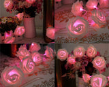 20 Pcs Rose Flower Battery Operated LED String Light - Pink