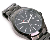 CURREN Black Steel Date Display Men's Casual Wrist Watch - Black