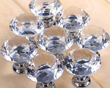 8 pieces Diamond Shaped Cabinet Knobs with Screws - Transparent